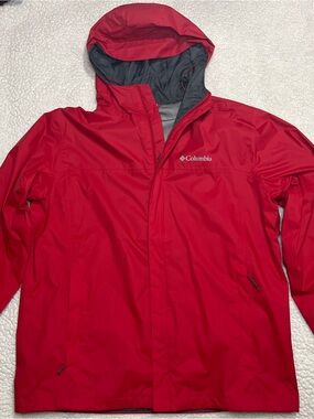 Columbia Red and Gray Logo Jacket with Blue Accent